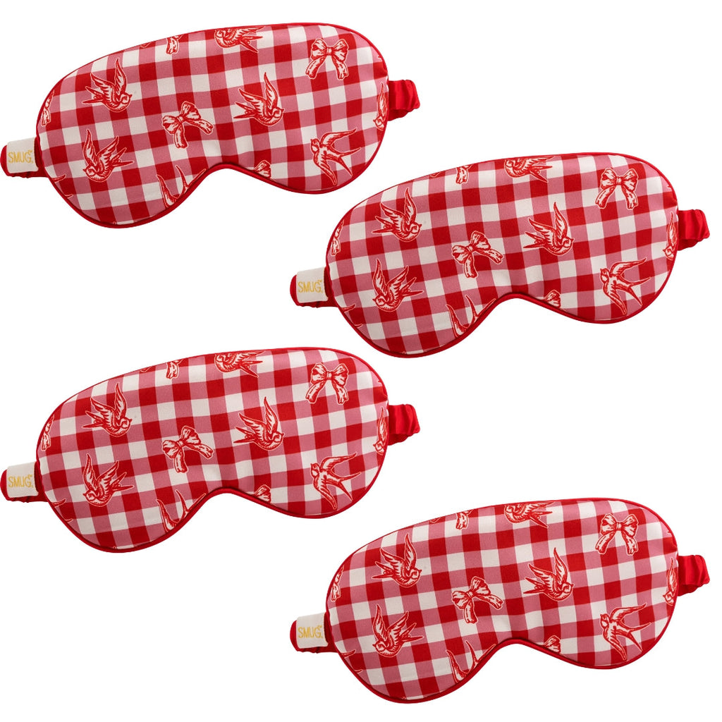 Satin Sleep Mask Multipack Set of 4 Assorted Designs