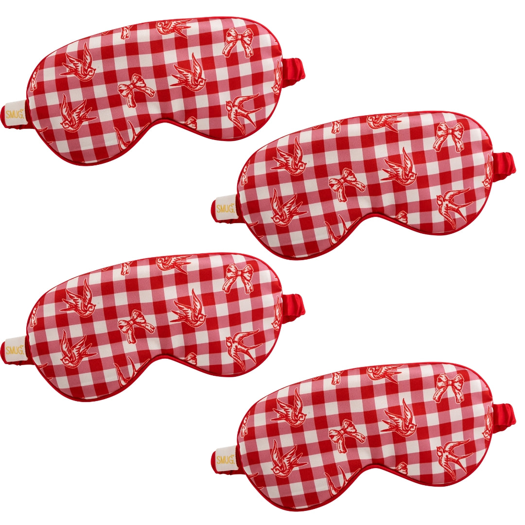 Satin Sleep Mask Multipack Set of 4 Assorted Designs