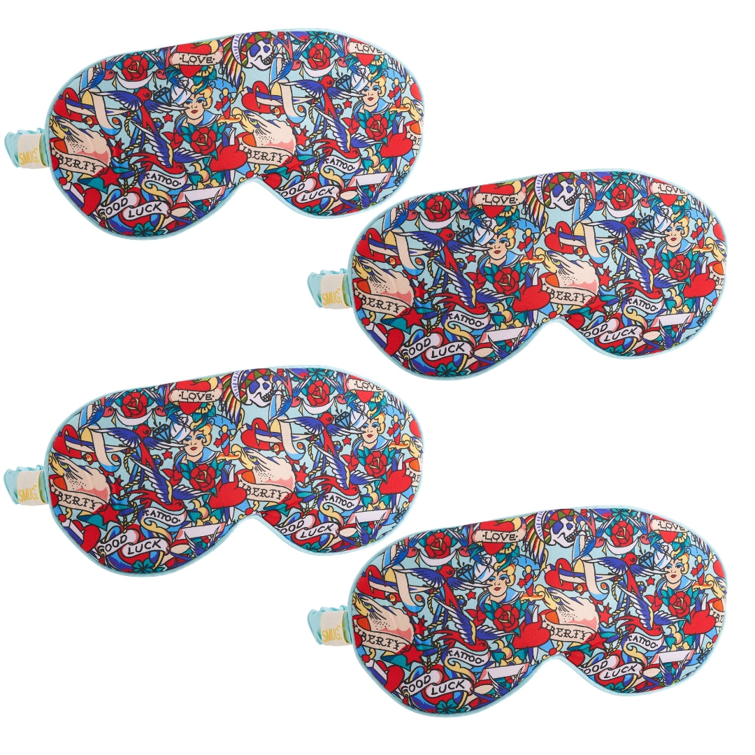 Satin Sleep Mask Multipack Set of 4 Assorted Designs