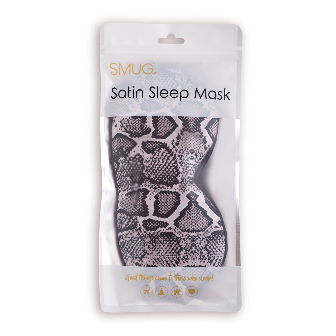 Satin Sleep Mask in Snake Print