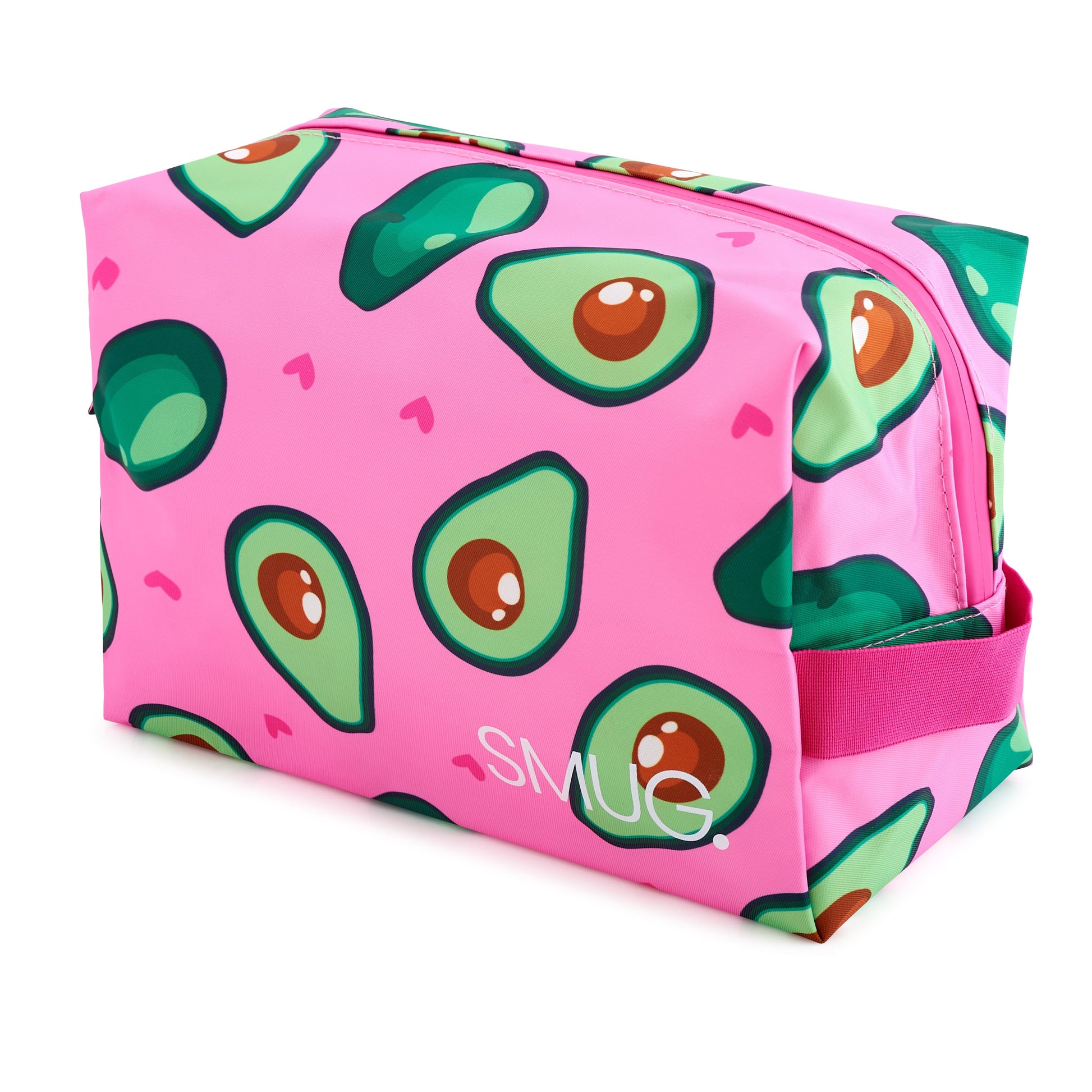 Avocado Print Wash Bag in Pink