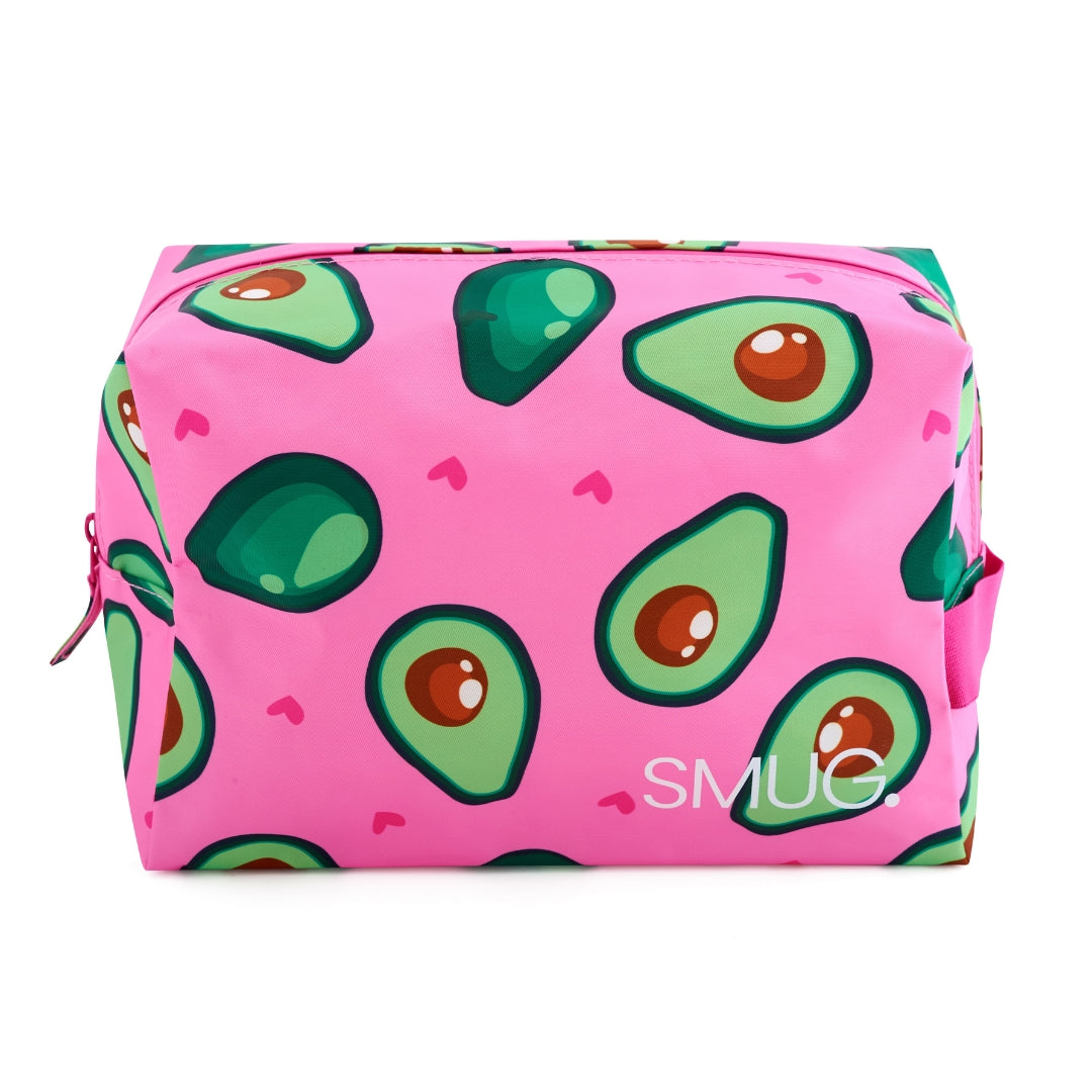 Avocado Print Wash Bag in Pink