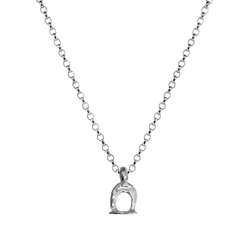 Recycled Sterling Silver Stirrup Necklace