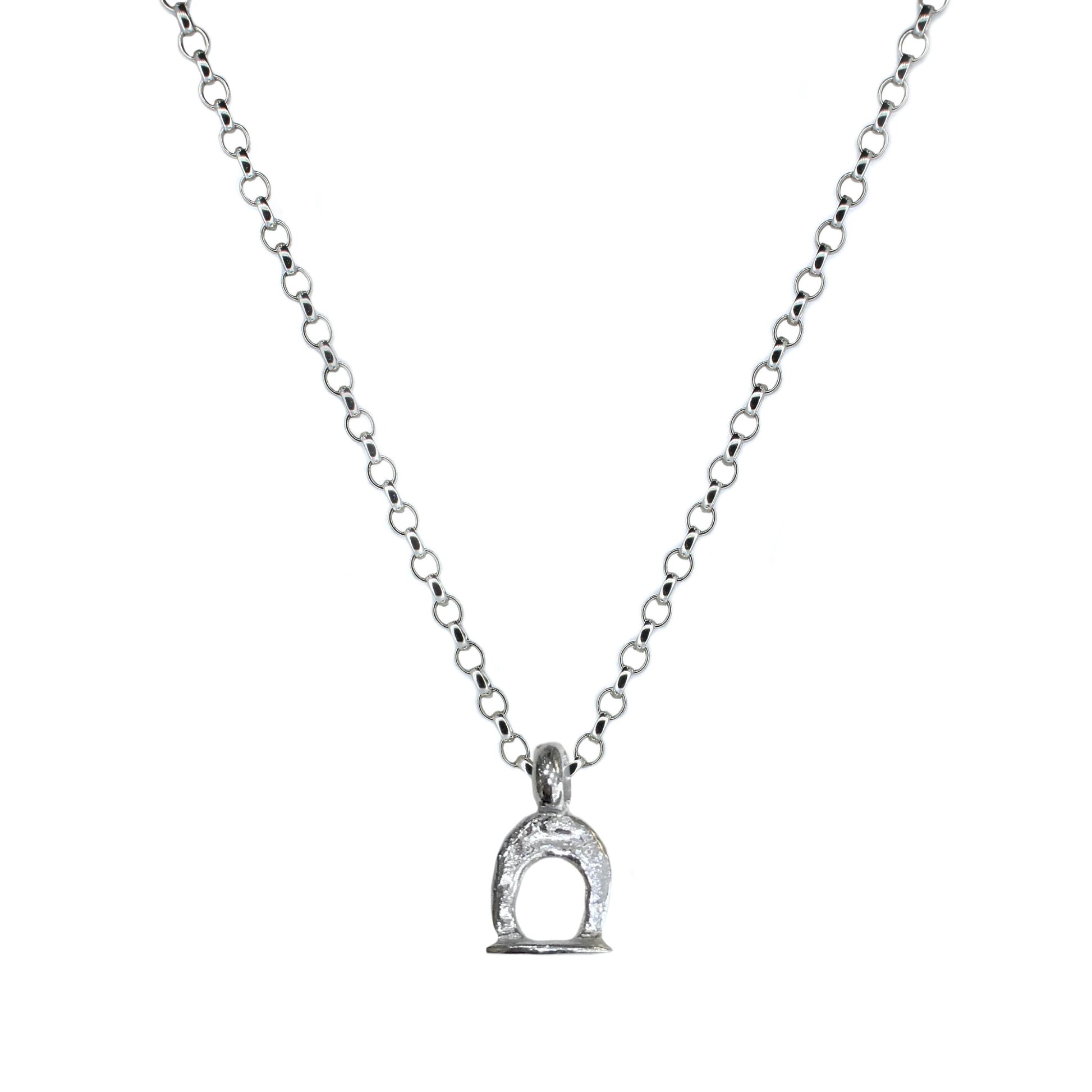 Recycled Sterling Silver Stirrup Necklace