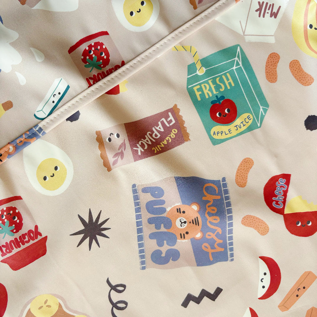 Long Sleeved Baby Bib - Snack Time