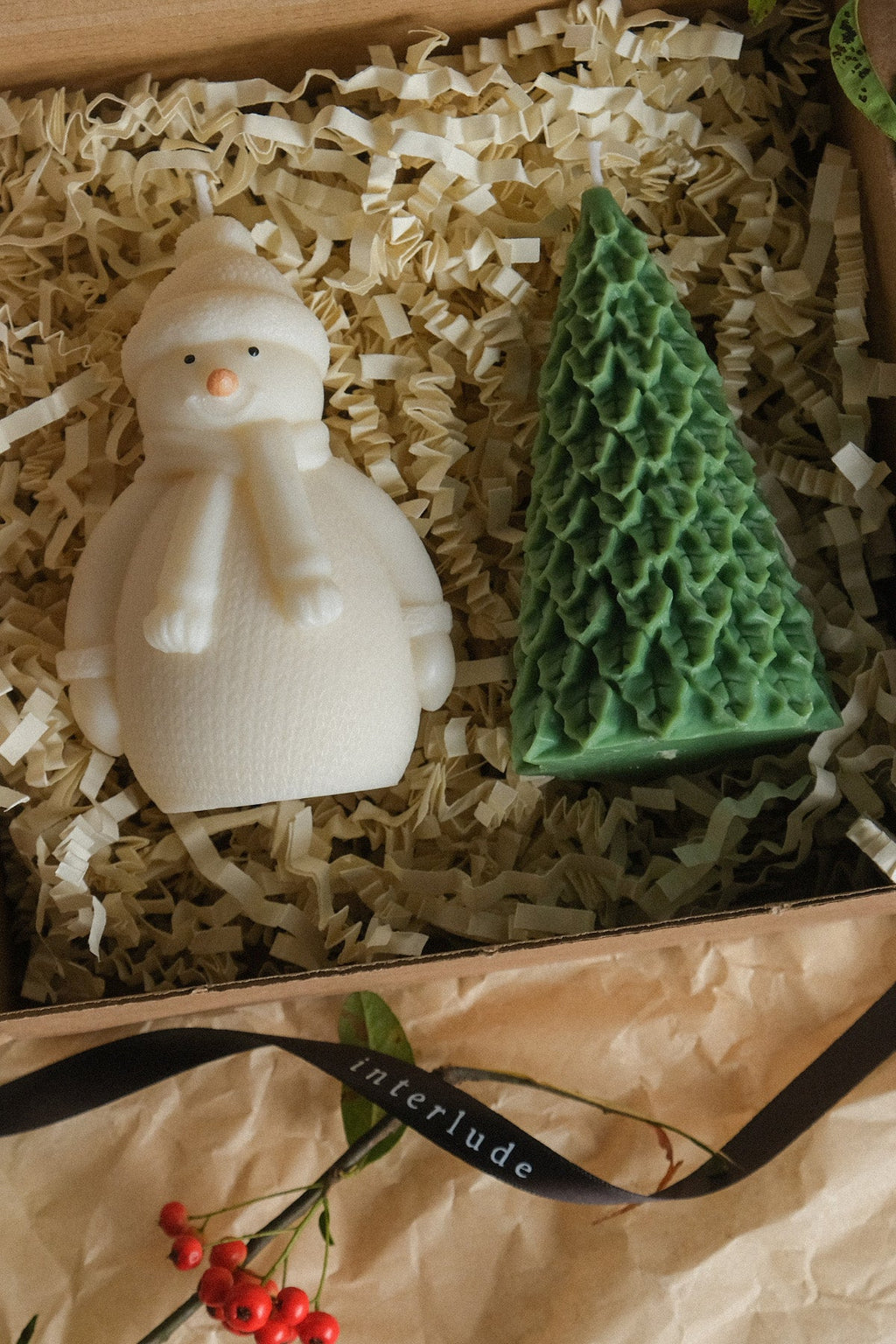 Christmas Candles Gift Set Snowman and Tree