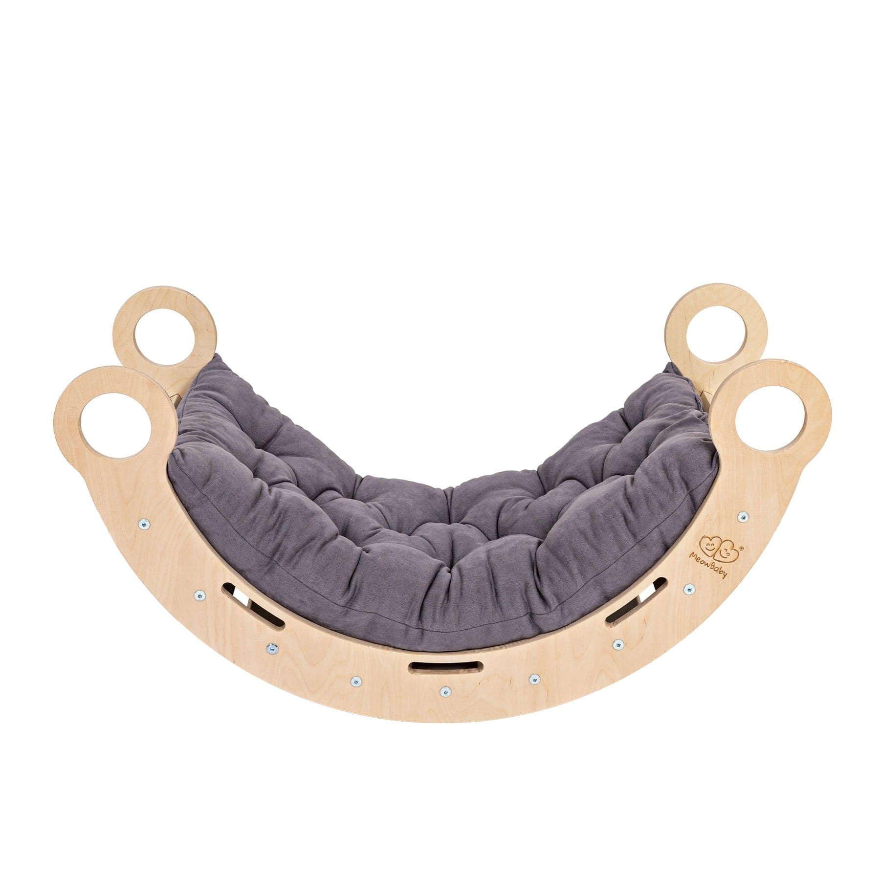 a child peeking through the snug rocker tunnel in a cozy nursery corner