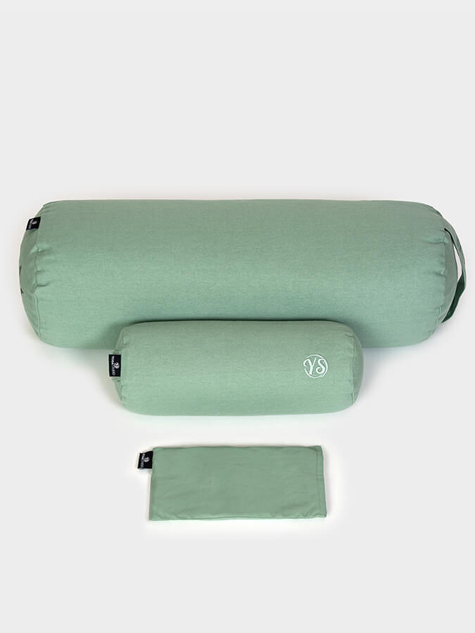 Organic Meditation Bolster and Eye Pillow Set for Yoga and Relaxation