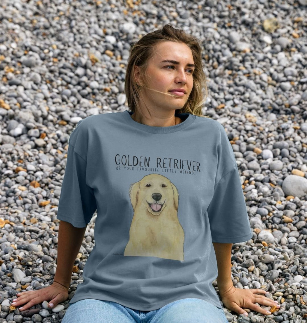 Golden Retriever Vibes Sustainable Womens Relaxed Fit Tshirt