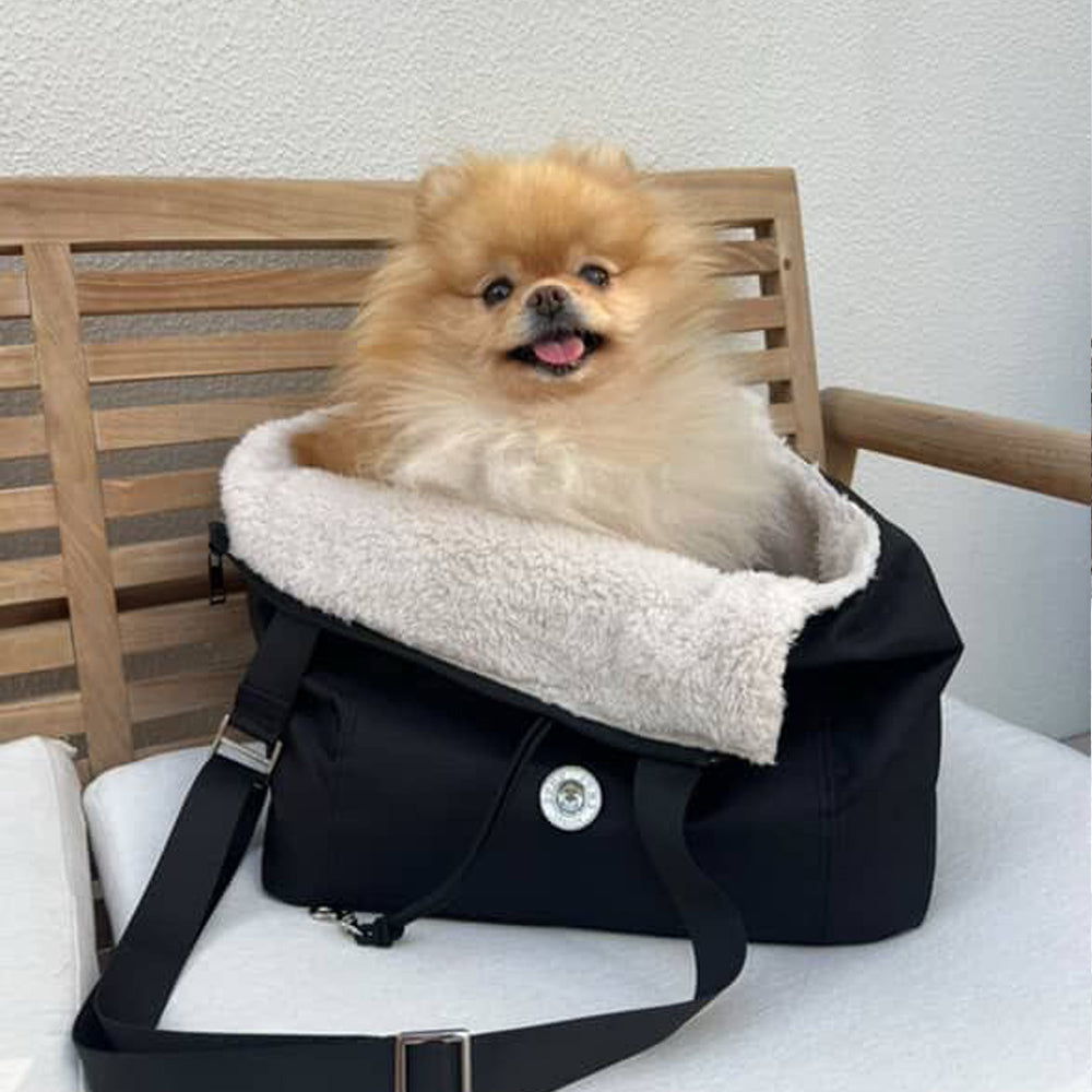 Black and Cream Rainy Bear Pet Carrier for Dogs and Cats
