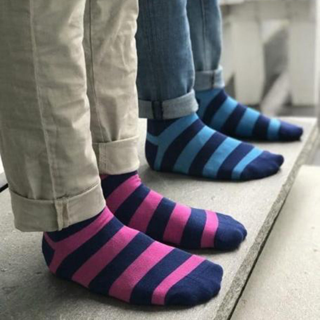 Pink Stripe Matching Bamboo Socks for Adults and Children