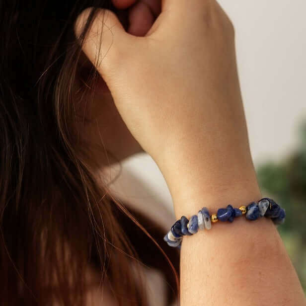 Sodalite Crystal Bracelet in Sterling Silver or Gold