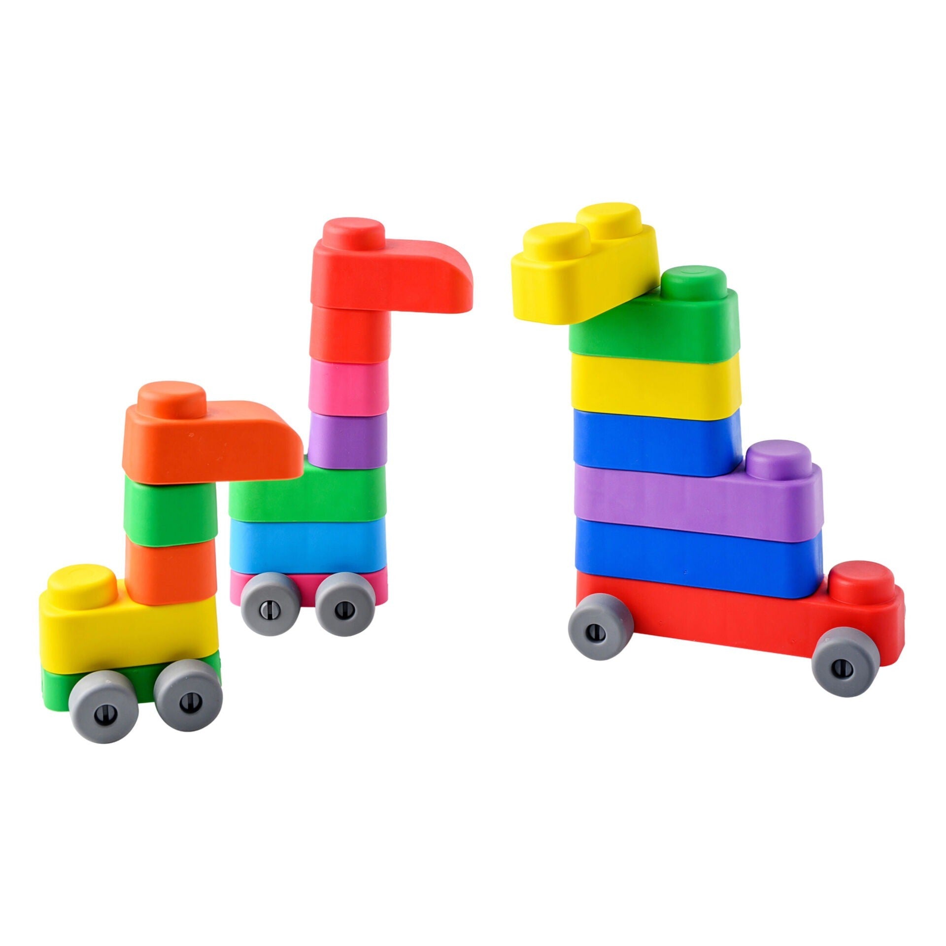 Soft Blocks Set With Wheels - 21 pcs 