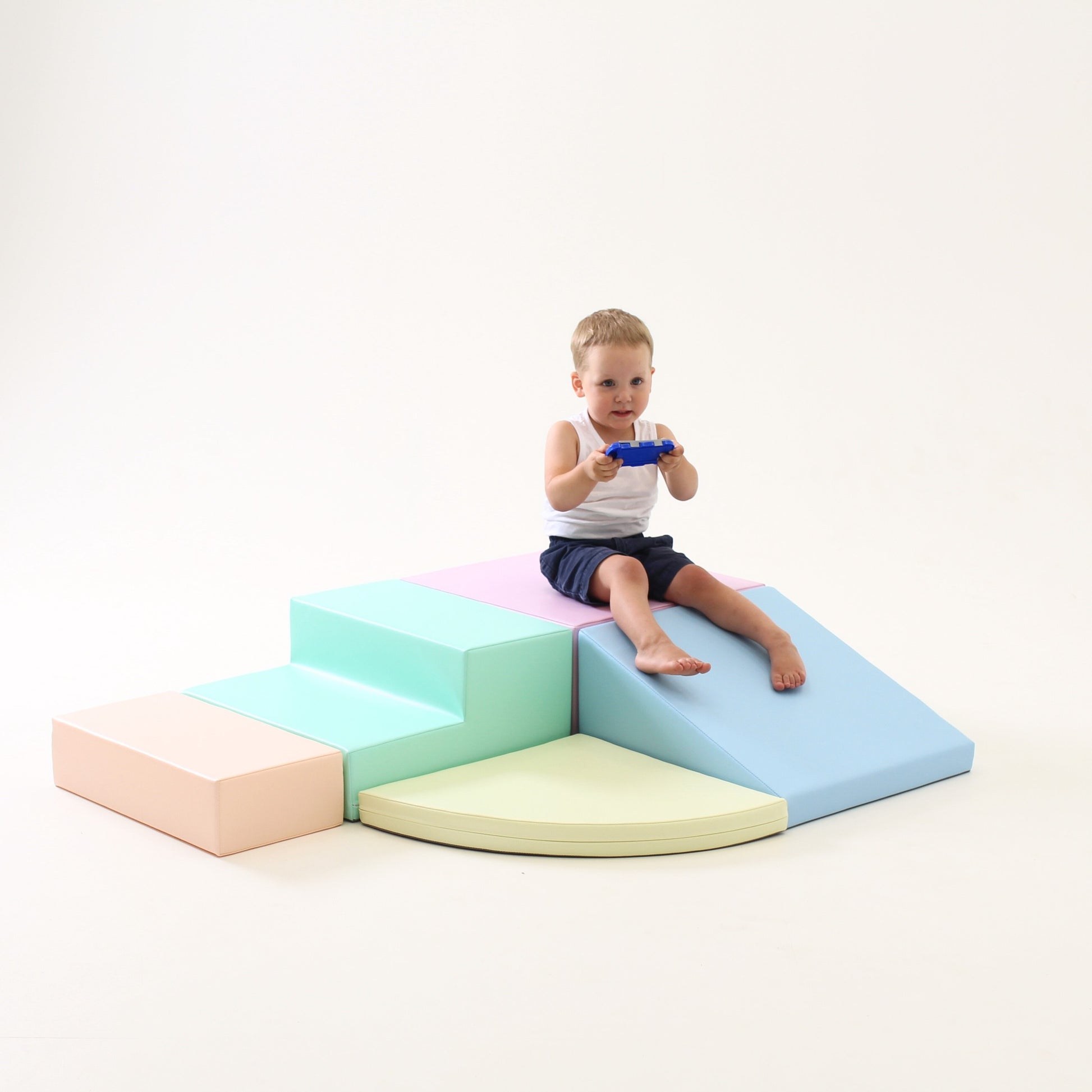 bold light pastel xl corner climber foam block set for active kids play