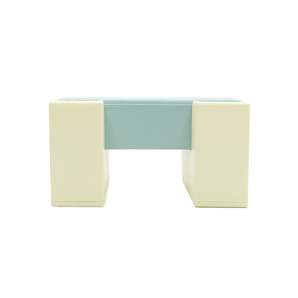 elegant pastel soft play bridge set in a minimalist nursery setting
