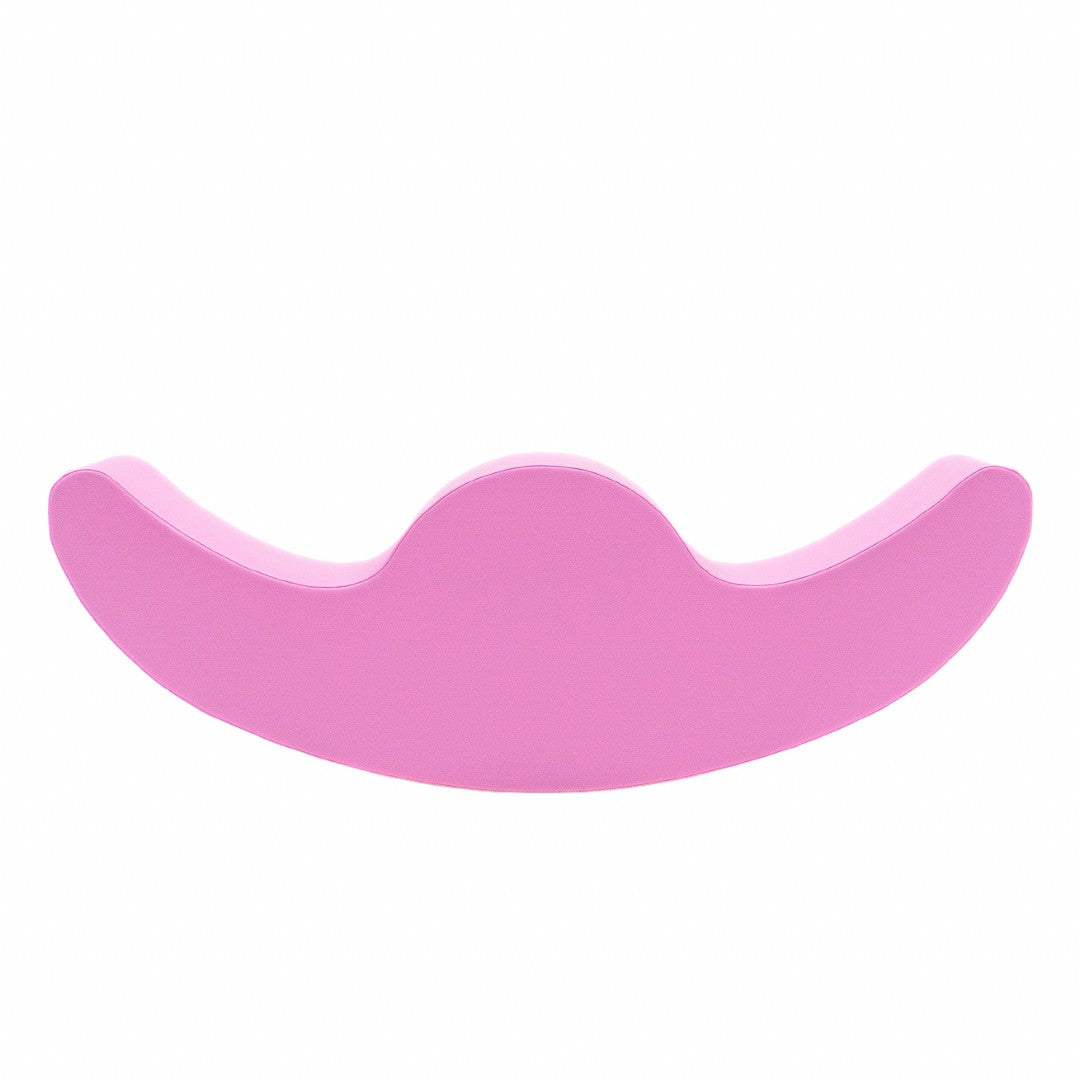 bold pink buddy double rocker for two kids in a bright playroom