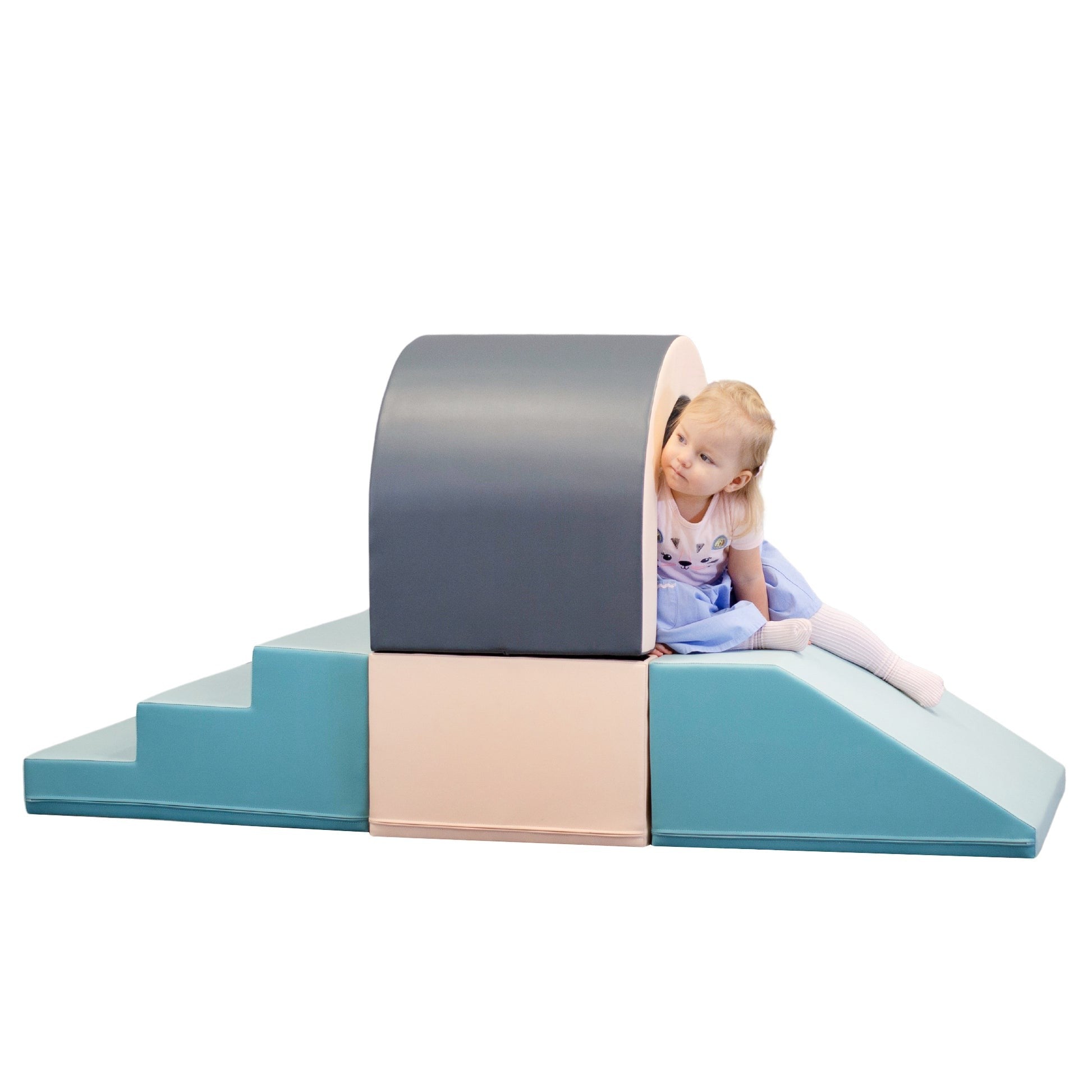 bold pastel soft play tunnel for kids - durable, lightweight, and perfect for crawling adventures
