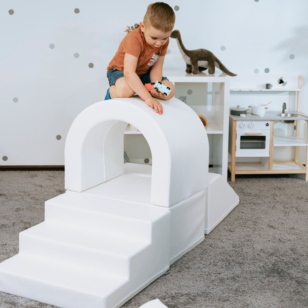 bold white iglu soft play tunnel for kids adventure and physical activity