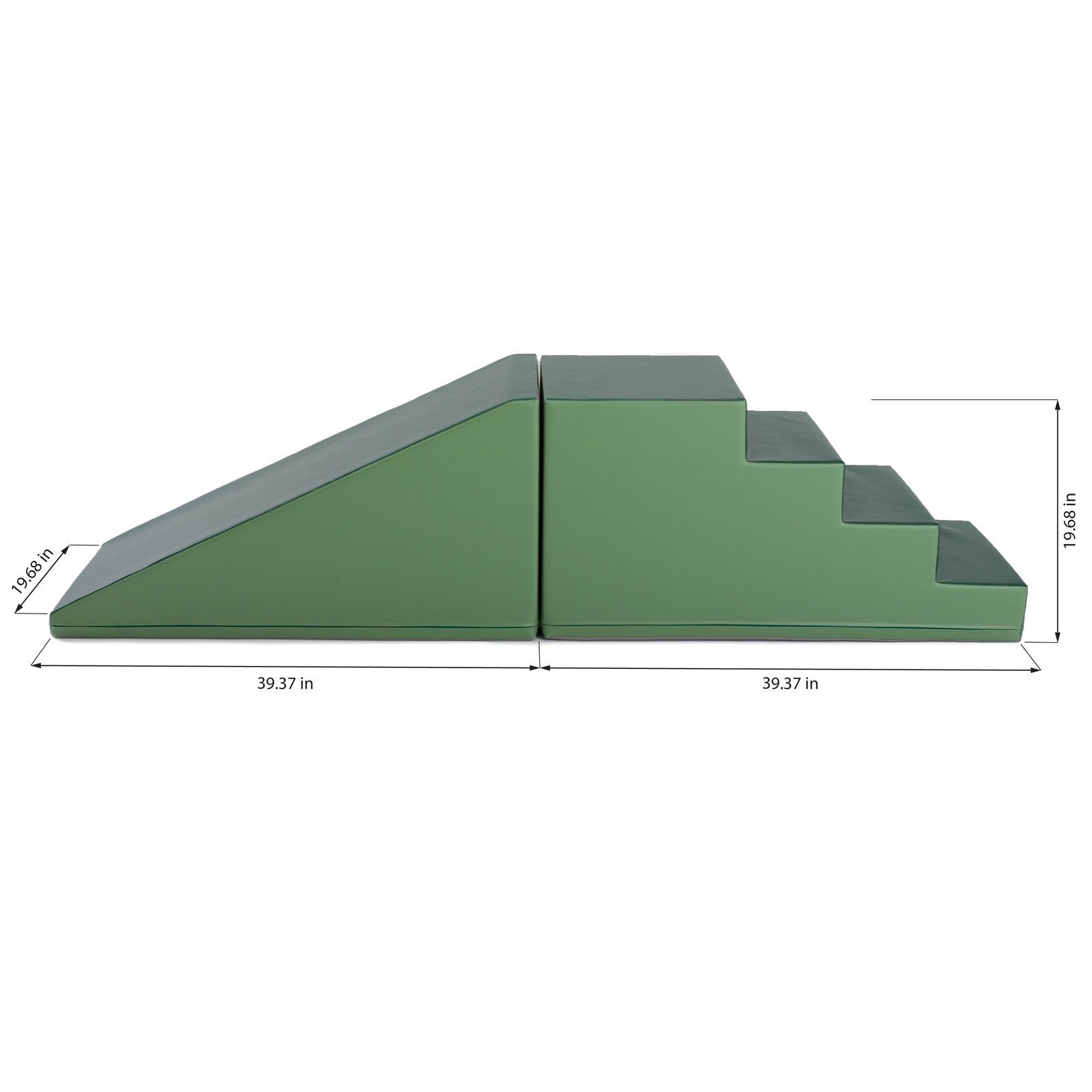 a child's hand sliding down the vibrant green iglu soft play slide, showcasing its smooth eco-leather texture