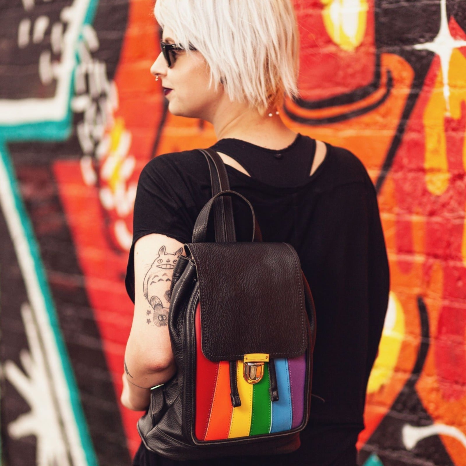 Leather Backpack Pride Rainbow