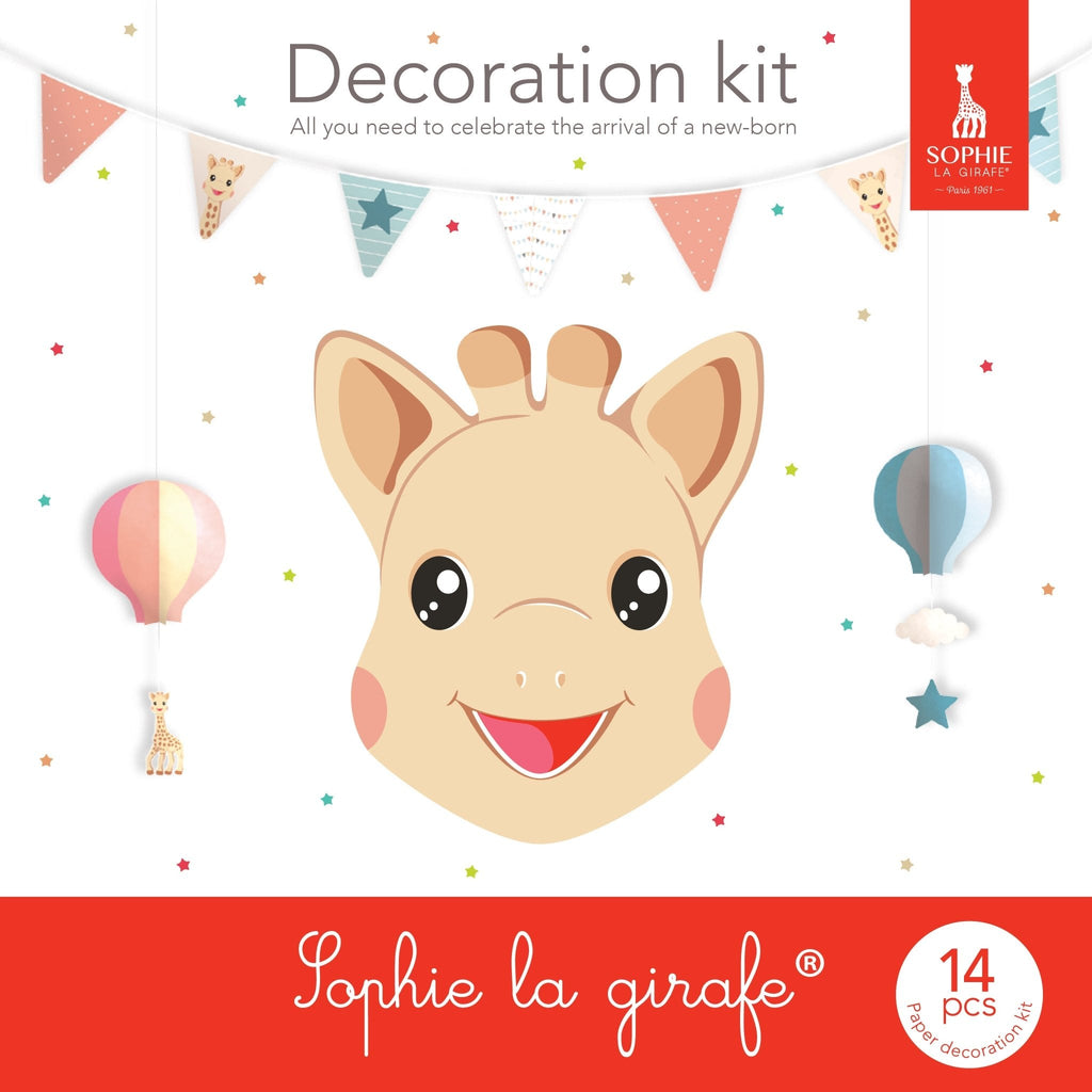 Nursery and Party Decoration Kit with Hot Air Balloons and Bunting