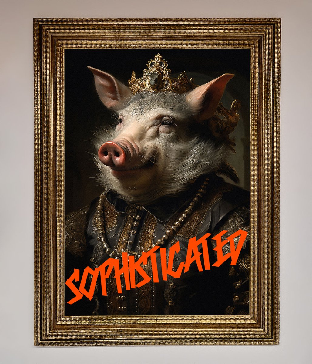 Sophisticated Pig Framed Wall Art