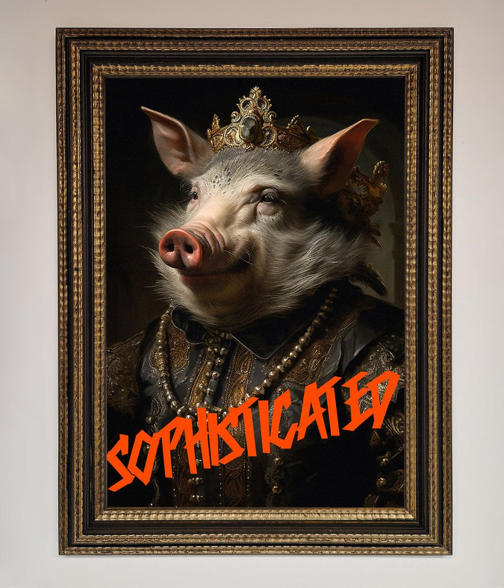 Sophisticated Pig Framed Wall Art