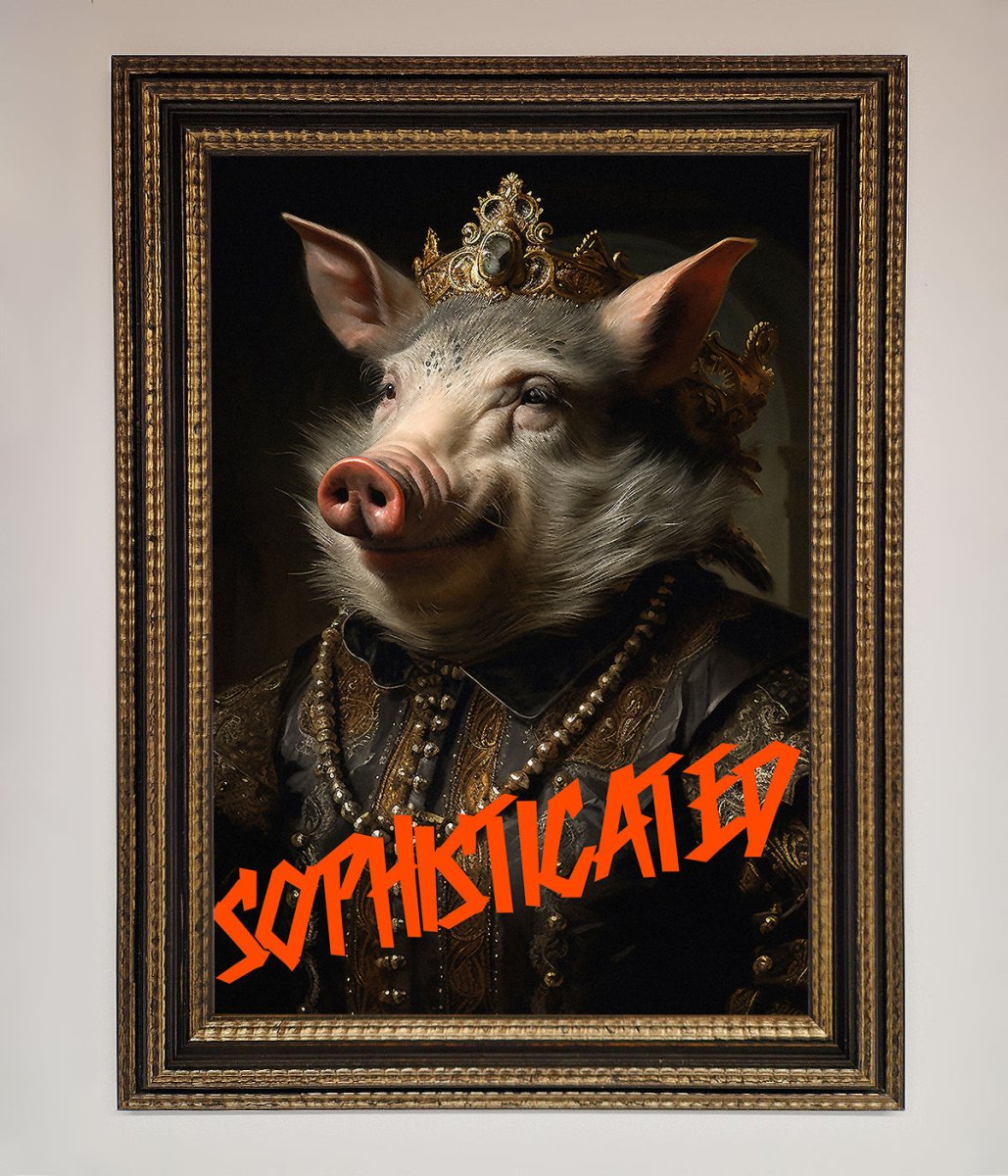 Sophisticated Pig Framed Wall Art