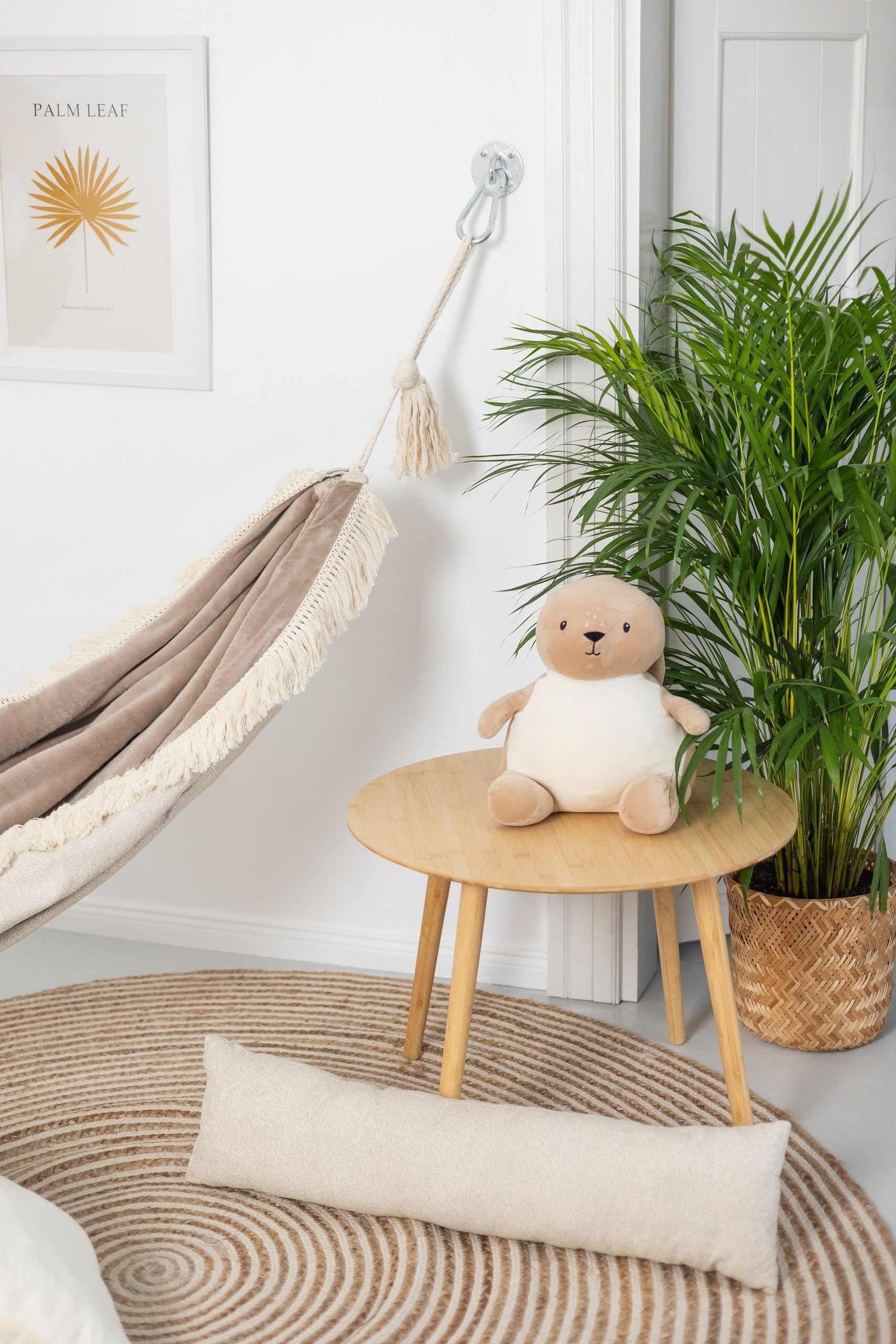 Feather Dream Hammock for Kids - Soft Beige, Handmade & Safety-Certified for Magical Relaxation by Sówka at www.brixbailey.com