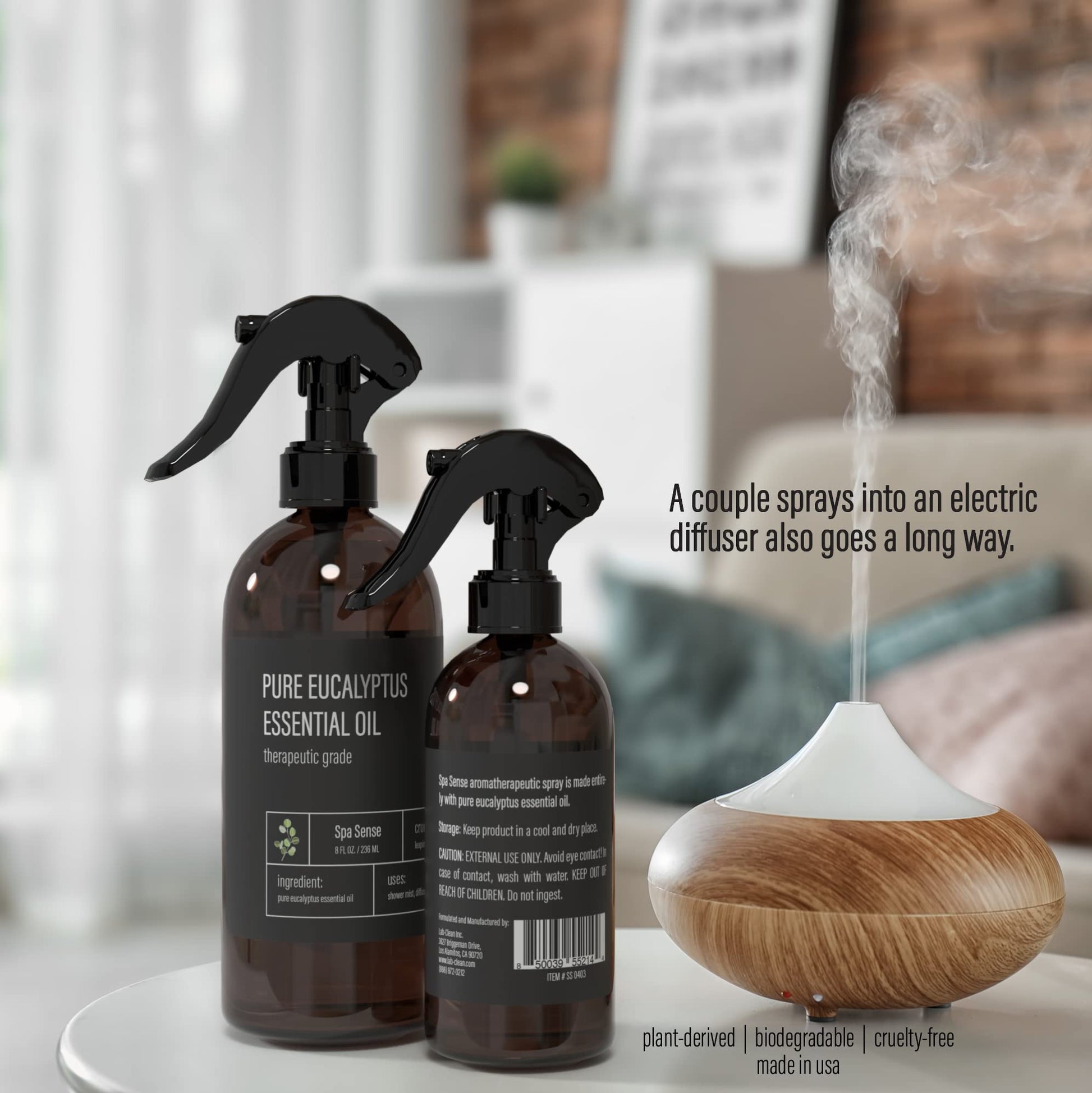 Pure Eucalyptus Shower Mist and Steam Room Spray 8oz Pack of 2