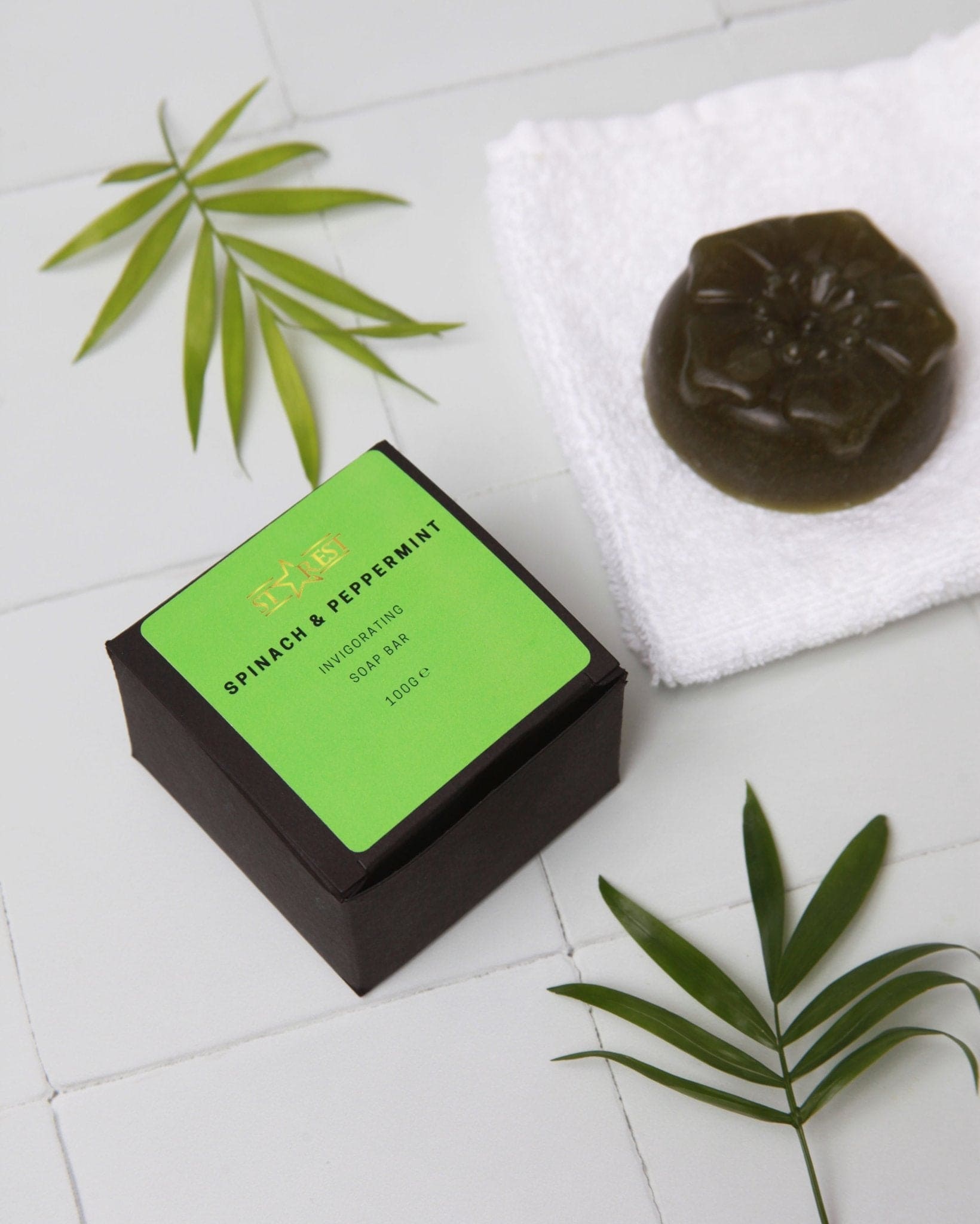 Spinach Peppermint and Lemon Natural Soap Bar