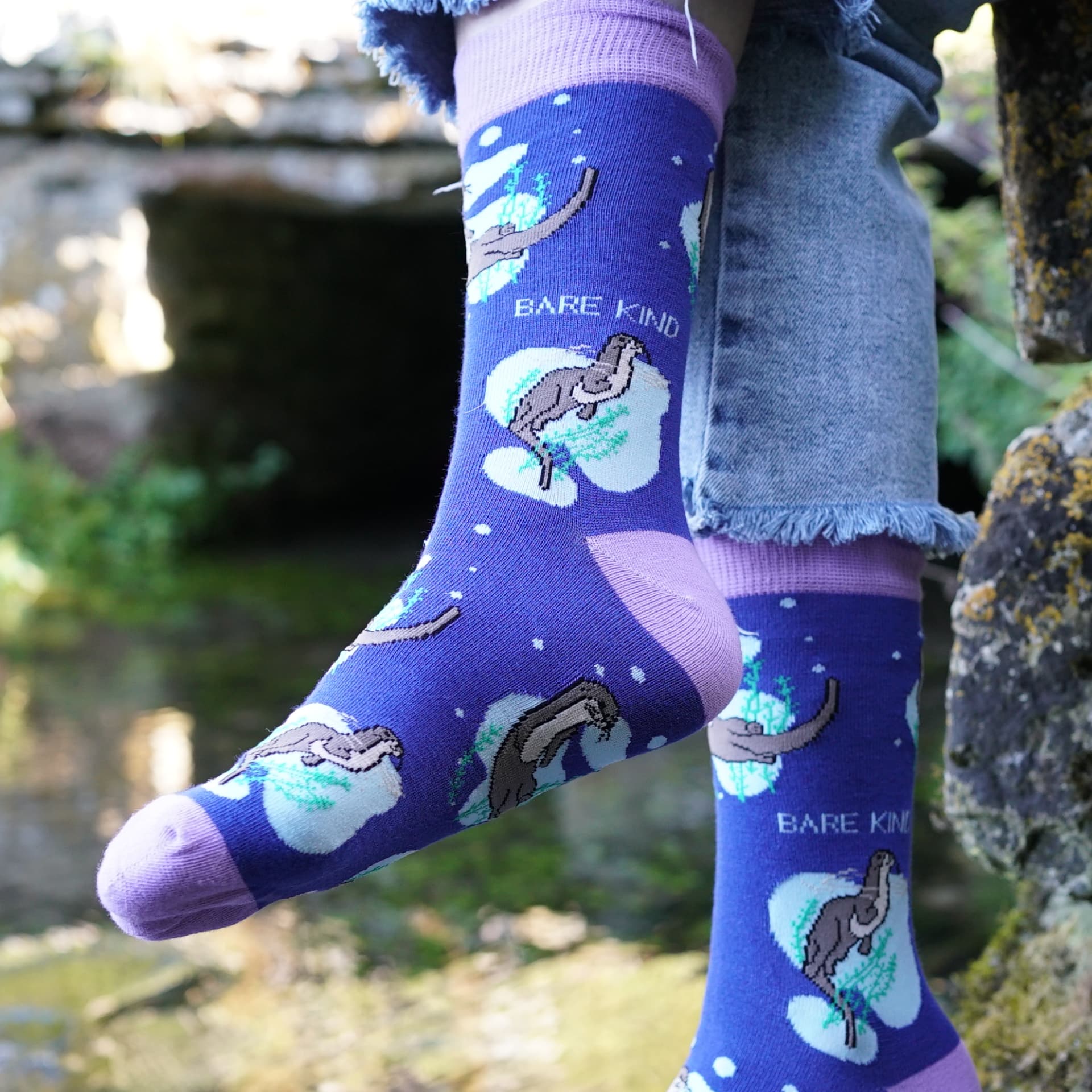 Save the Sport Otters Bamboo Socks in Purple