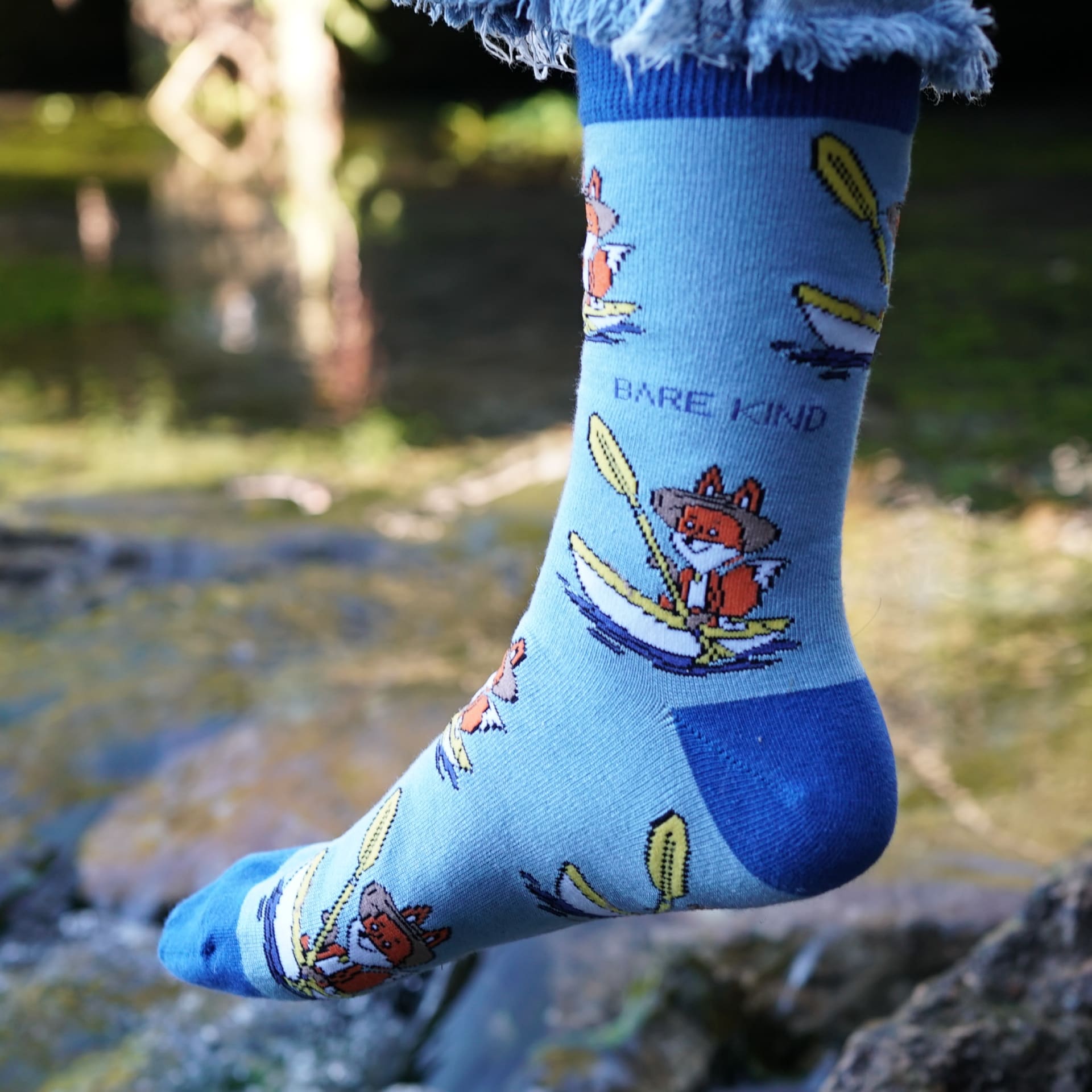 Save the Sport Fox Bamboo Socks in Blue