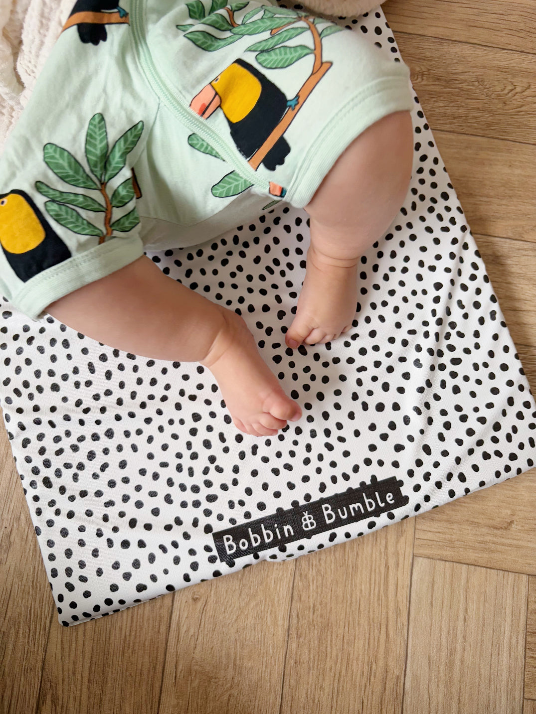 Travel Changing Mat - Black Spotty Print