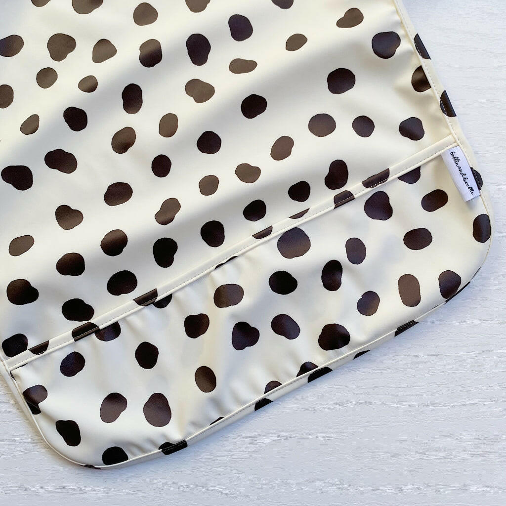 Long Sleeved Baby Bib - Spotty print