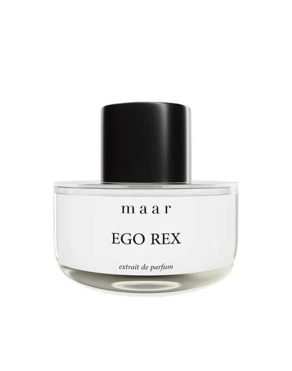 bold close-up of ego rex perfume bottle with citrus and oakmoss notes