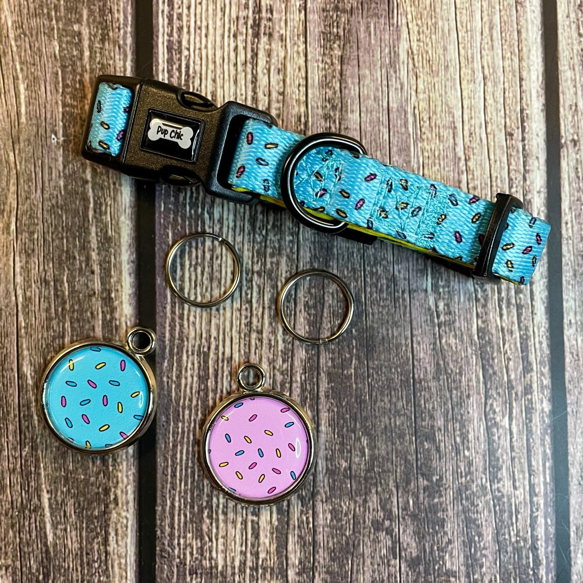 Sprinkles For Days Dog Collar in Pink or Blue