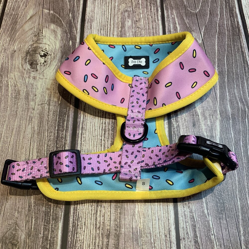Reversible Sprinkles Dog Harness in Pink and Blue
