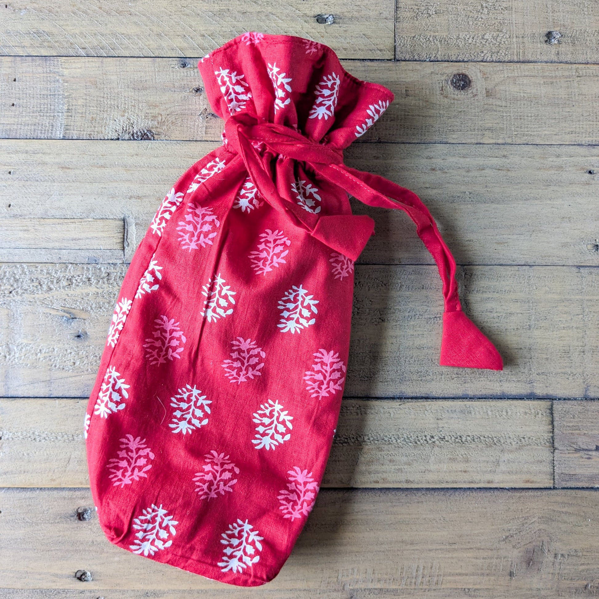 Reusable Kalamkari Cotton Bottle Bags Handmade in India