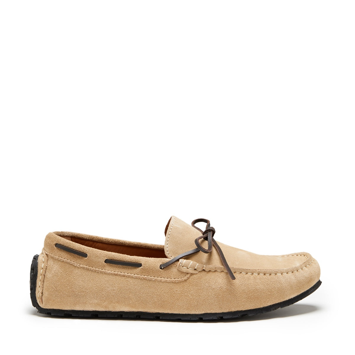Taupe Suede Driving Loafers with Recycled Tyre Sole