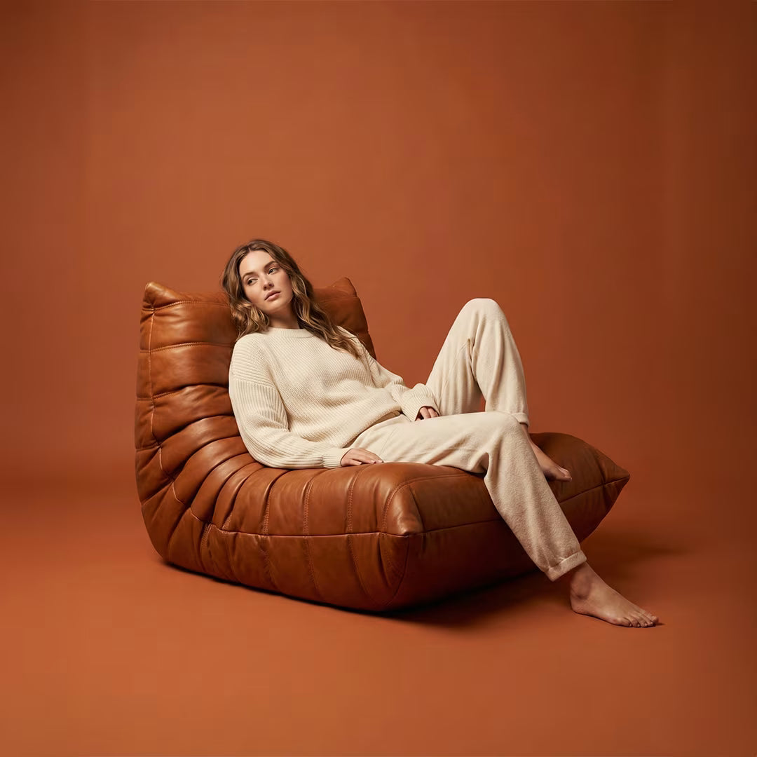 Caterpillar Lounger Chair in Premium Suede