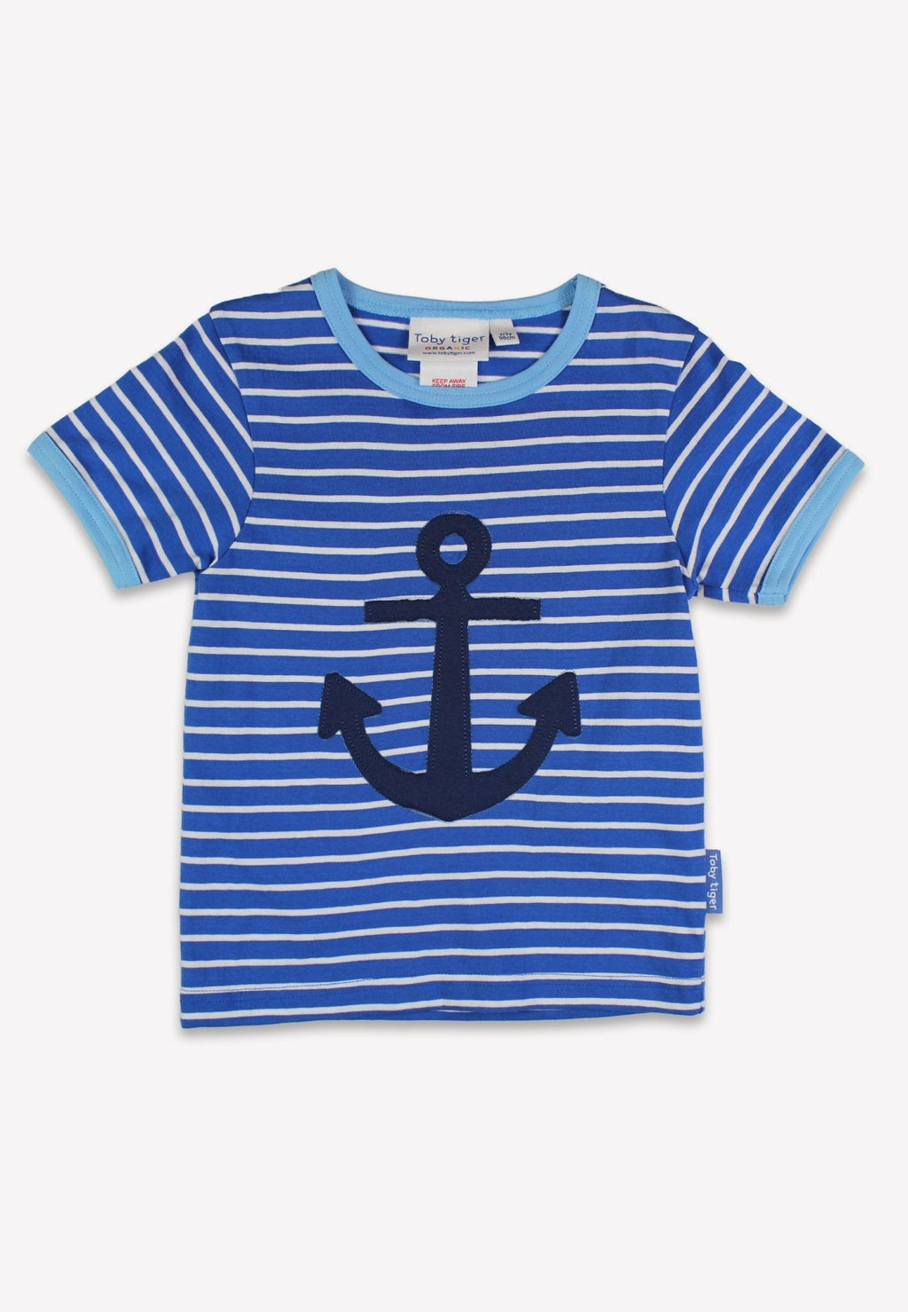 Organic Blue Anchor Applique Short Sleeved T Shirt for Baby