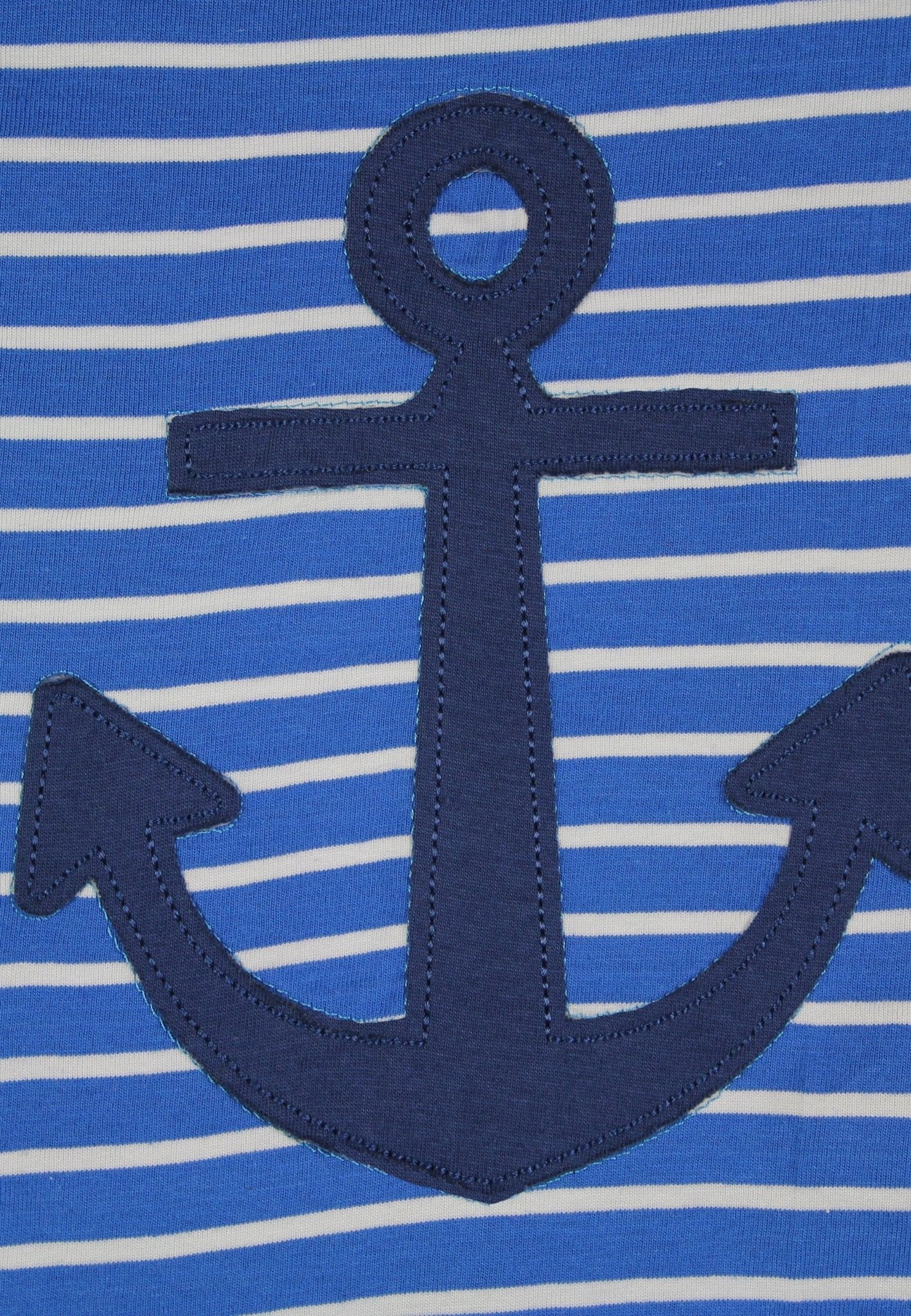 Organic Blue Anchor Applique Short Sleeved T Shirt for Baby