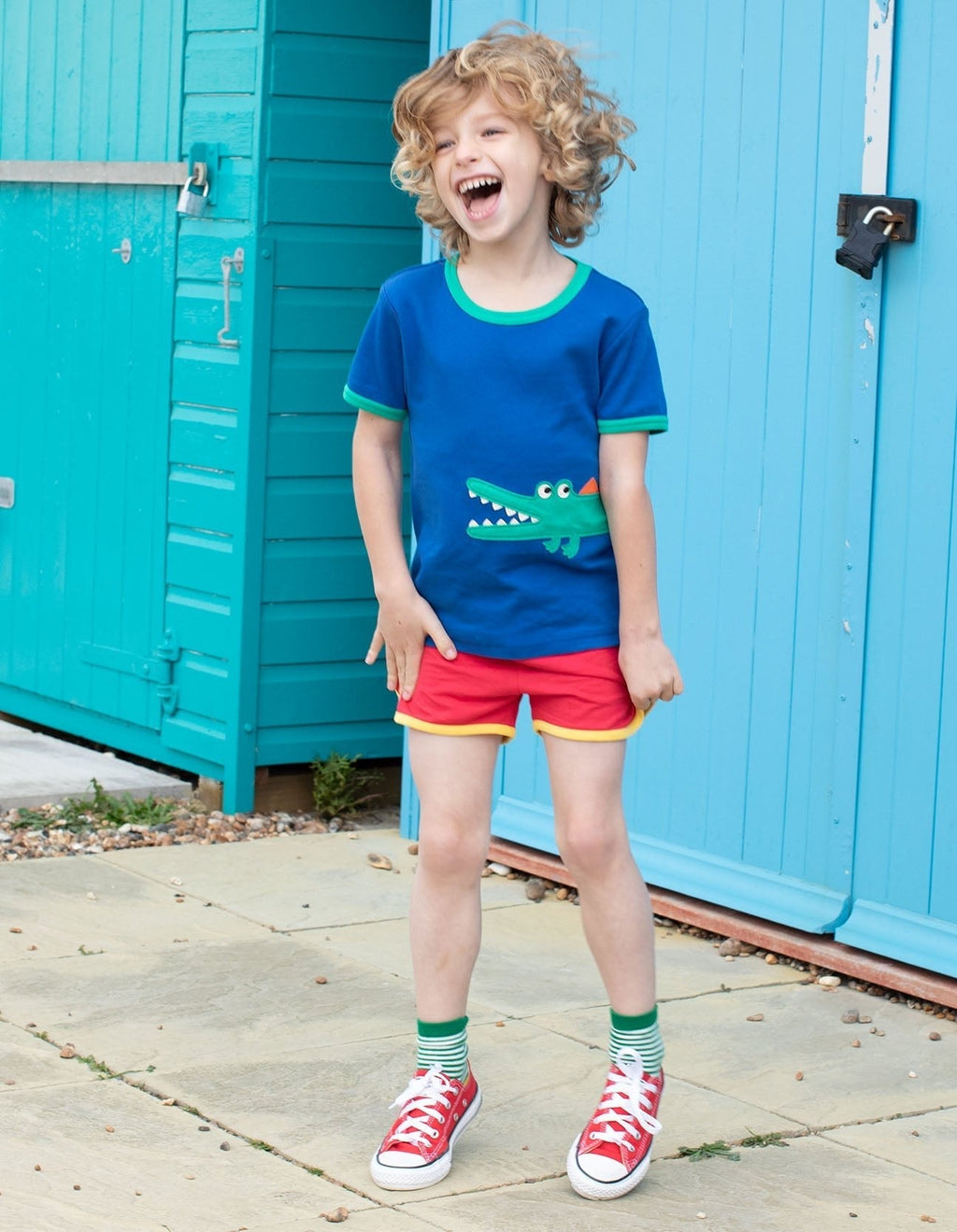 Organic Cotton Crocodile Applique T-Shirt for Children