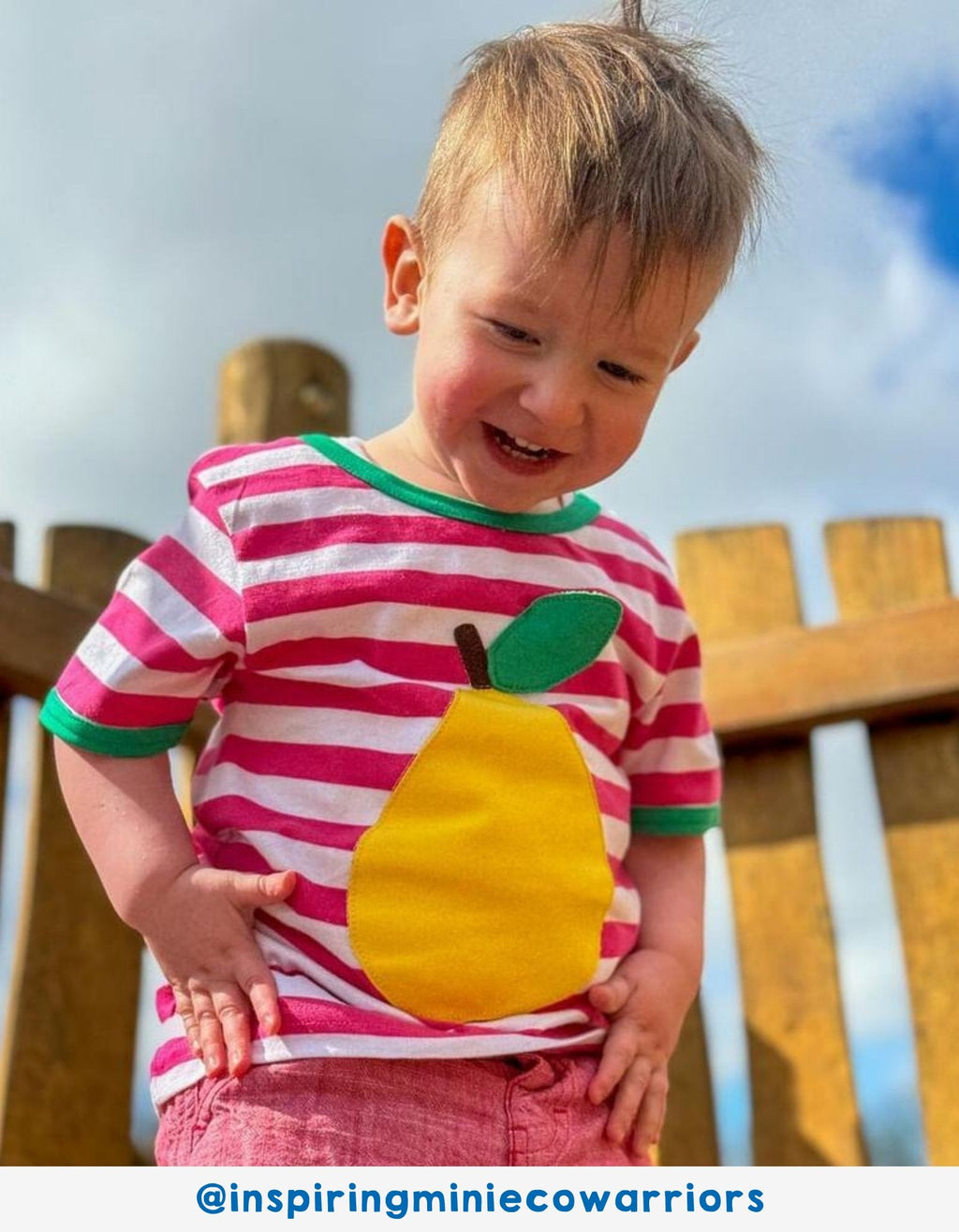 Organic Pear Applique Short Sleeved T-Shirt