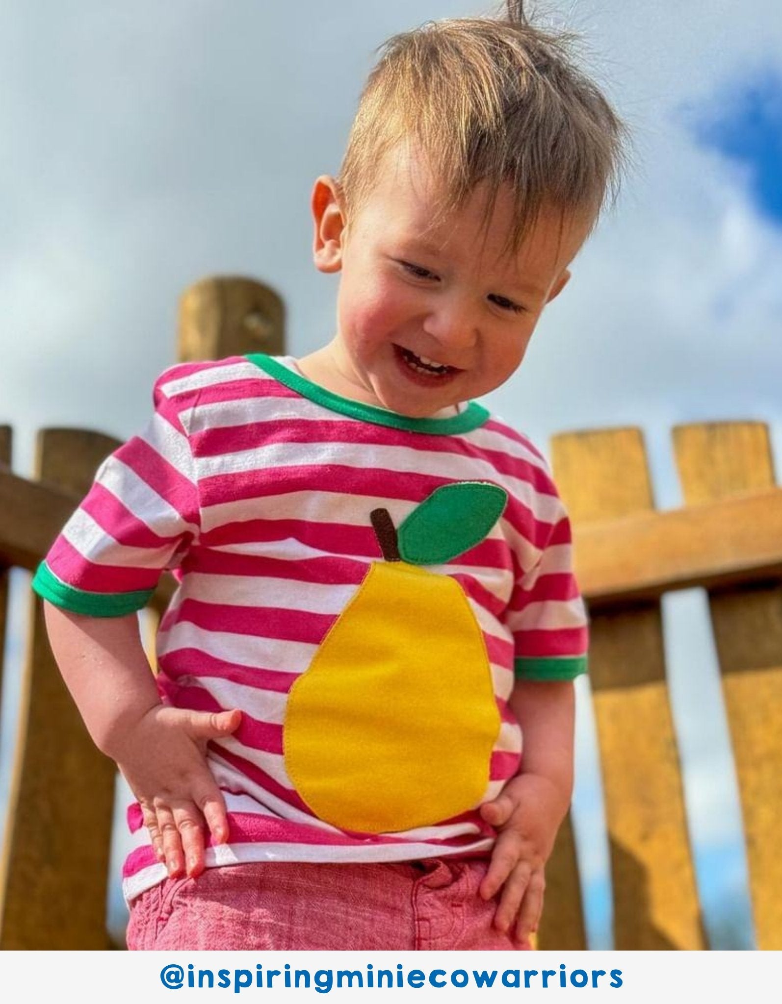 Organic Pear Applique Short Sleeved T-Shirt