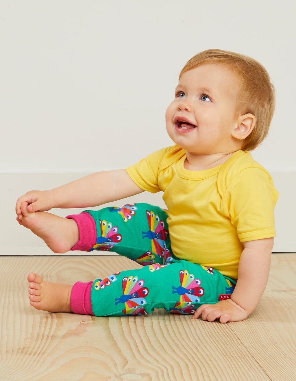 Organic Yellow Short Sleeved Baby Bodysuit