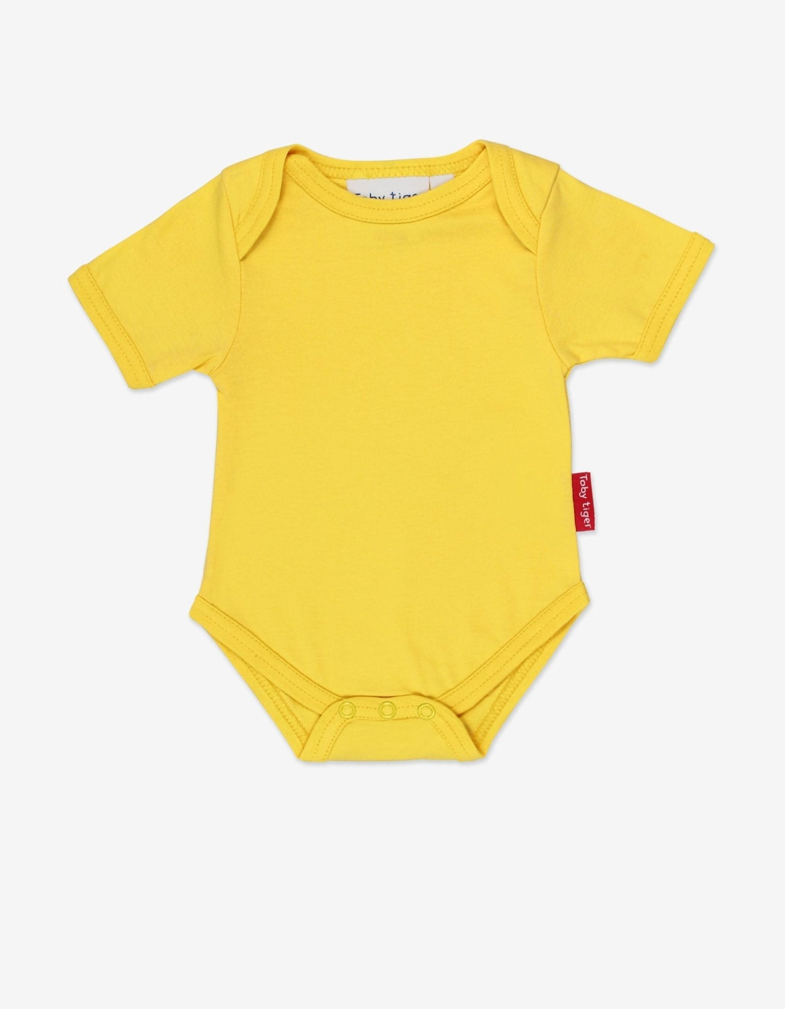 Organic Yellow Short Sleeved Baby Bodysuit