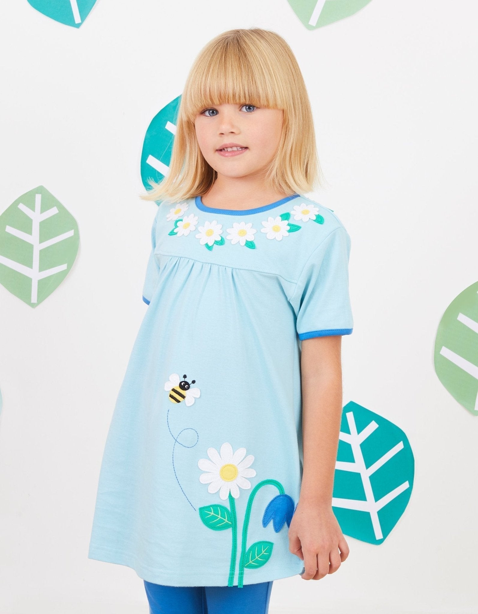 Organic English Garden Applique T Shirt Dress
