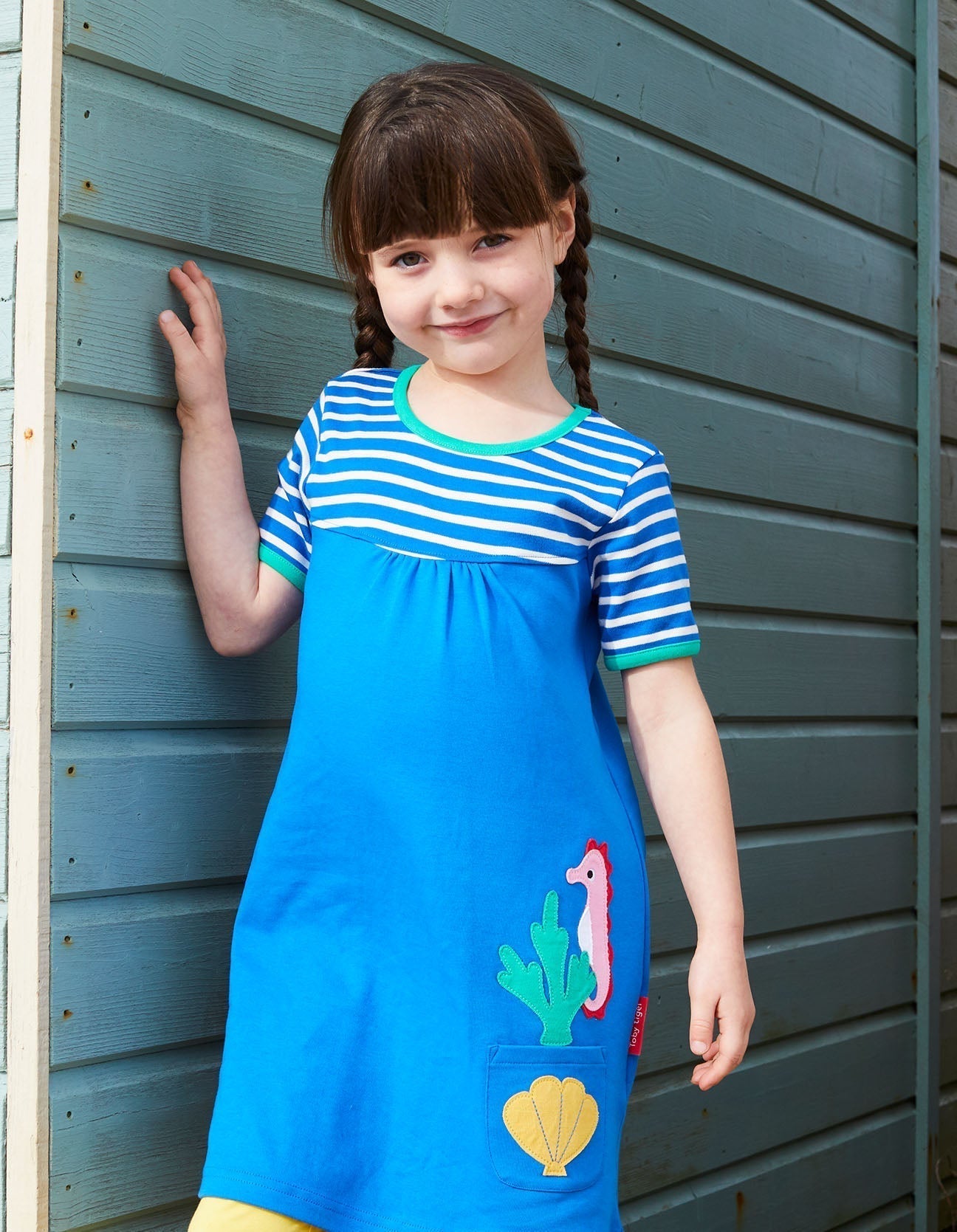 Organic Seahorse Applique T Shirt Dress
